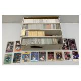 Large Box Of Misc. Unsorted Sports Cards Some With Protective Sleeves