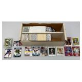 Large Box Of Misc. Unsorted Sports Cards Some With Protective Sleeves
