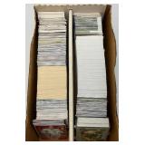 Large Box Of Misc. Unsorted Sports Cards Some With Protective Sleeves