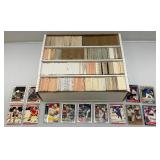 Large Box Of Misc. Unsorted Sports Cards Some With Protective Sleeves