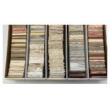 Large Box Of Misc. Unsorted Sports Cards Some With Protective Sleeves