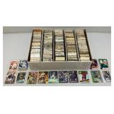 Large Box Of Misc. Unsorted Sports Cards Some With Protective Sleeves