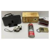 Misc. Vintage Electronics Including Camera, Sony DREAM MACHINE Am/Fm Clock Radio And More