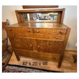 North Western Cabinet Company Oak Buffet with Mirror 42x20x48