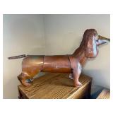 Vintage Copper Dachshund Dog Sculpture from Mexico