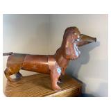 Vintage Copper Dachshund Dog Sculpture from Mexico
