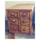 Vintage 6-Drawer Oak Desktop Organizer Cabinet