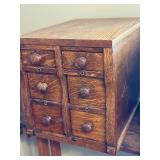 Vintage 6-Drawer Oak Desktop Organizer Cabinet