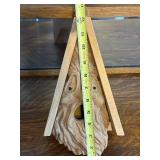 Hand-Carved Wood Birdhouse with Tree Spirit Face Design