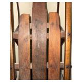 Vintage Wooden Snow Sled with Metal Runners and Steering Bar