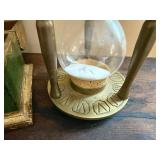 Decorative Brass Hourglass with Sand and Vintage Style Map Chest