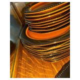 Ironstone Octagon USA Brown and Black Stoneware Dinnerware Set 8 Place Settings