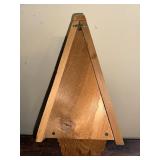 Hand-Carved Wooden Birdhouse Art with Whimsical Spirit Face and Pipe