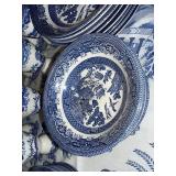 Blue Willow China Dinnerware Set with Plates, Bowls, Cups and Serving Pieces - 8 Place Settings