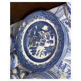 Blue Willow China Dinnerware Set with Plates, Bowls, Cups and Serving Pieces - 8 Place Settings