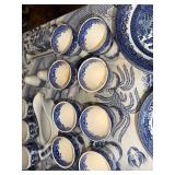 Blue Willow China Dinnerware Set with Plates, Bowls, Cups and Serving Pieces - 8 Place Settings