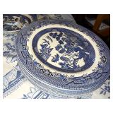 Blue Willow China Dinnerware Set with Plates, Bowls, Cups and Serving Pieces - 8 Place Settings