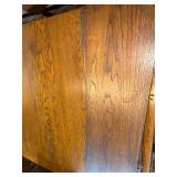 Vintage Oak Dining Table with 5 Wooden Chairs and Spiral Legs and Two leaves