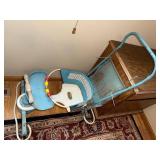 Vintage Taylor Tot Baby Walker and Stroller Blue Metal