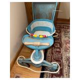 Vintage Taylor Tot Baby Walker and Stroller Blue Metal