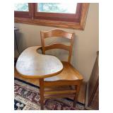 Vintage Wood School Desk Chair with Attached Writing Tablet