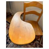 Vintage Wood School Desk Chair with Attached Writing Tablet