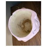 Vintage Pink Chef Cookie Jar with Blue Accents