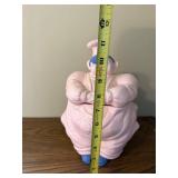 Vintage Pink Chef Cookie Jar with Blue Accents