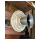 Antique Wooden Wall Telephone with Brass Bells and Crank