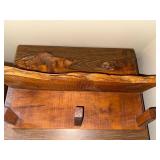 Handcrafted Live Edge Wooden Coat Rack with Hooks