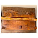 Handcrafted Live Edge Wooden Coat Rack with Hooks