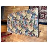 Vintage Upholstered Piano Bench with Floral Tapestry