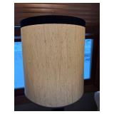 Vintage Brass Table Lamp with Drum Shade, 37 Inches Tall