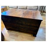 Wood Storage Chest with Walnut Top and Barn Board Sides