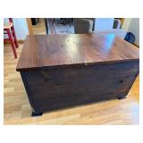 Wood Storage Chest with Walnut Top and Barn Board Sides