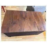 Wood Storage Chest with Walnut Top and Barn Board Sides