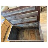 Wood Storage Chest with Walnut Top and Barn Board Sides