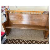 Antique Solid Wood Church Pew Bench, 72 Inch