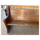 Antique Solid Wood Church Pew Bench, 72 Inch