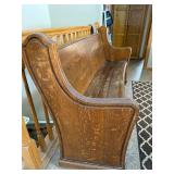 Antique Solid Wood Church Pew Bench, 72 Inch
