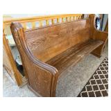 Antique Solid Wood Church Pew Bench, 72 Inch