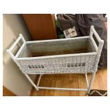 Wicker Plant Stand with Metal Liner and Handles