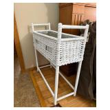 Wicker Plant Stand with Metal Liner and Handles