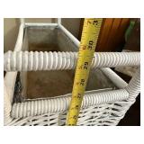 Wicker Plant Stand with Metal Liner and Handles