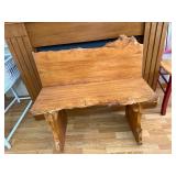 Live Edge Maple Bench with Natural Finish