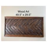 Large Framed Wood Wall Art 49.5 x 29.5 Inches