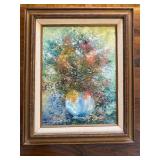 Original Framed Oil Painting by Georgios - Floral Still Life in Vase