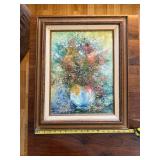Original Framed Oil Painting by Georgios - Floral Still Life in Vase