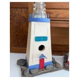 Pair of Handcrafted Lighthouse Birdhouses Lost Bay and Windy Rock