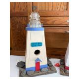 Pair of Handcrafted Lighthouse Birdhouses Lost Bay and Windy Rock